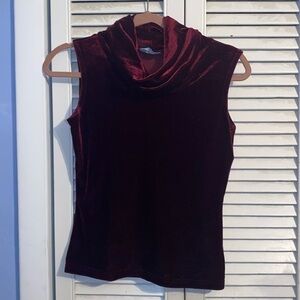 ACW Design velvet sleeveless Turtleneck